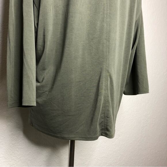 WHBM army olive green v neck top size Extra Large XL - Picture 8 of 11